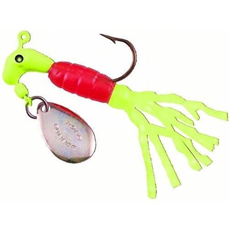 Road Runner Turbo Tail Jig WSpinner, 116 Oz ChartreuseRedChartreuse Strip, Strip Card 1202-044